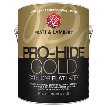 Pratt & Lambert ProHide Gold Z8400 Exterior Paint, Flat, Super OneCoat White, 1 gal 0000Z8400-16